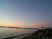 ferry boat in the sunset