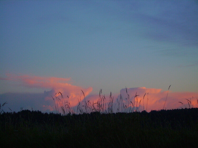 thunder clouds in the sunset